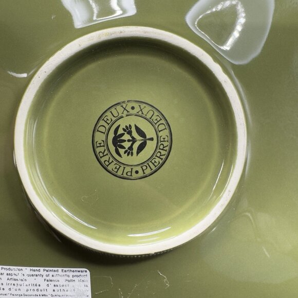 Pierre Deux Teacup And Saucer Set Ceramic Made In Portugal Cup Plate Set Green - Picture 14 of 16